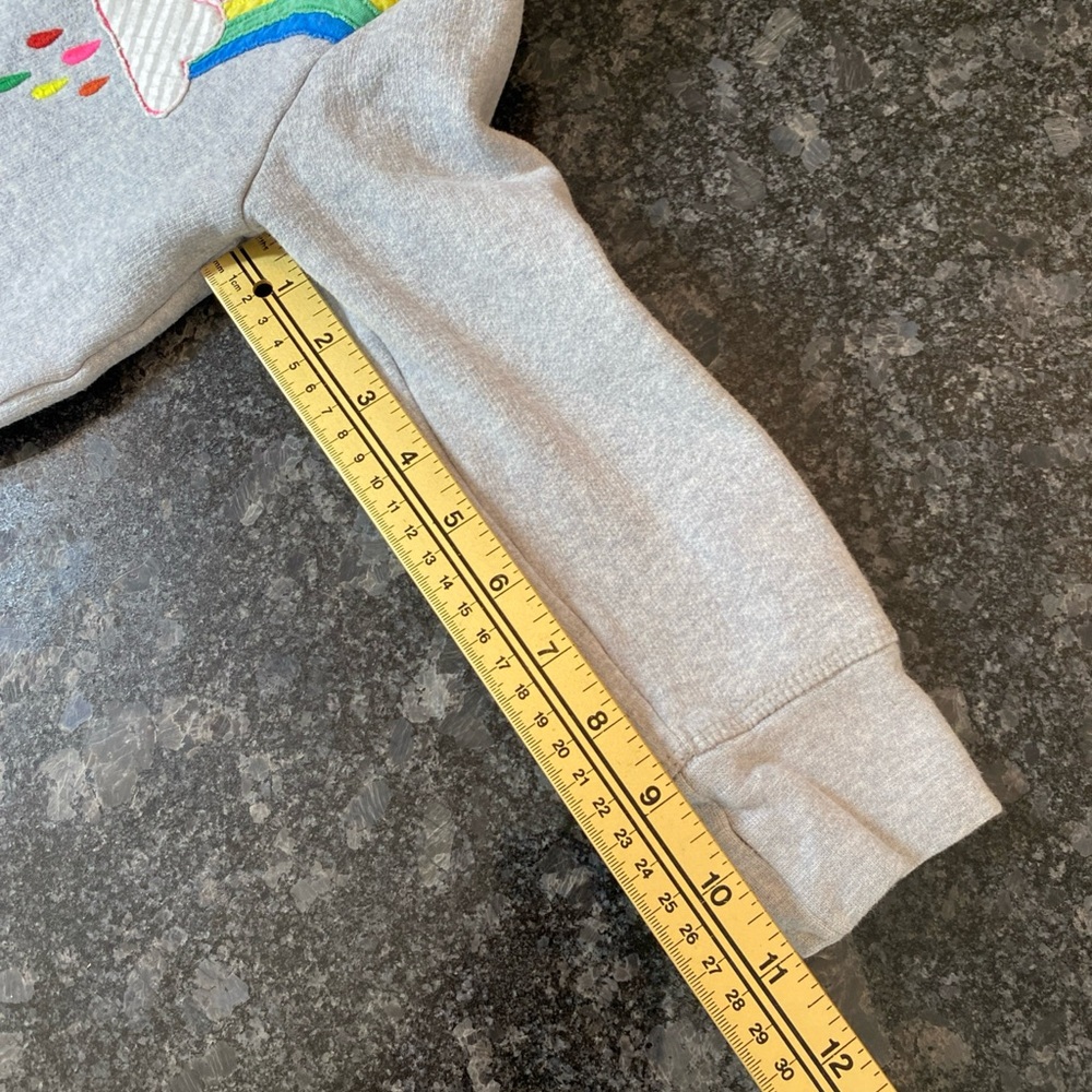 Mini Boden Girls 5-6 Gray Rainbow Zip Up Hooded Sweater - Picture 8 of 8